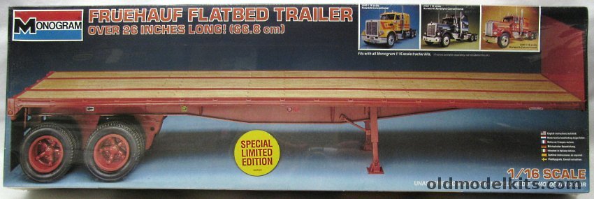 Monogram 1/16 Fruehauf Flatbed Trailer - 26 inches long, 2503 plastic model kit